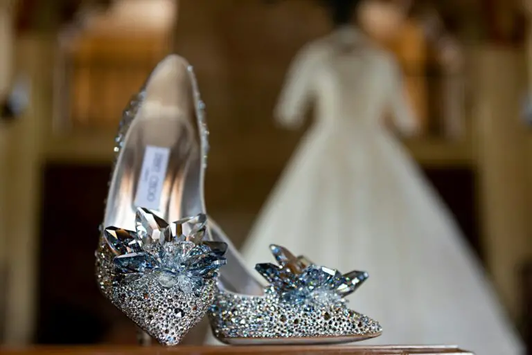 a close up of a pair of shoes on a table